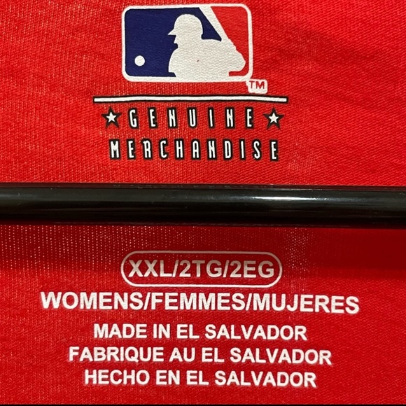 Angel’s 🅰️ Baseball ⚾️ Womens V-Neck T-shirt, Red/White, Size XXL/2TG, NWT - Picture 6 of 6